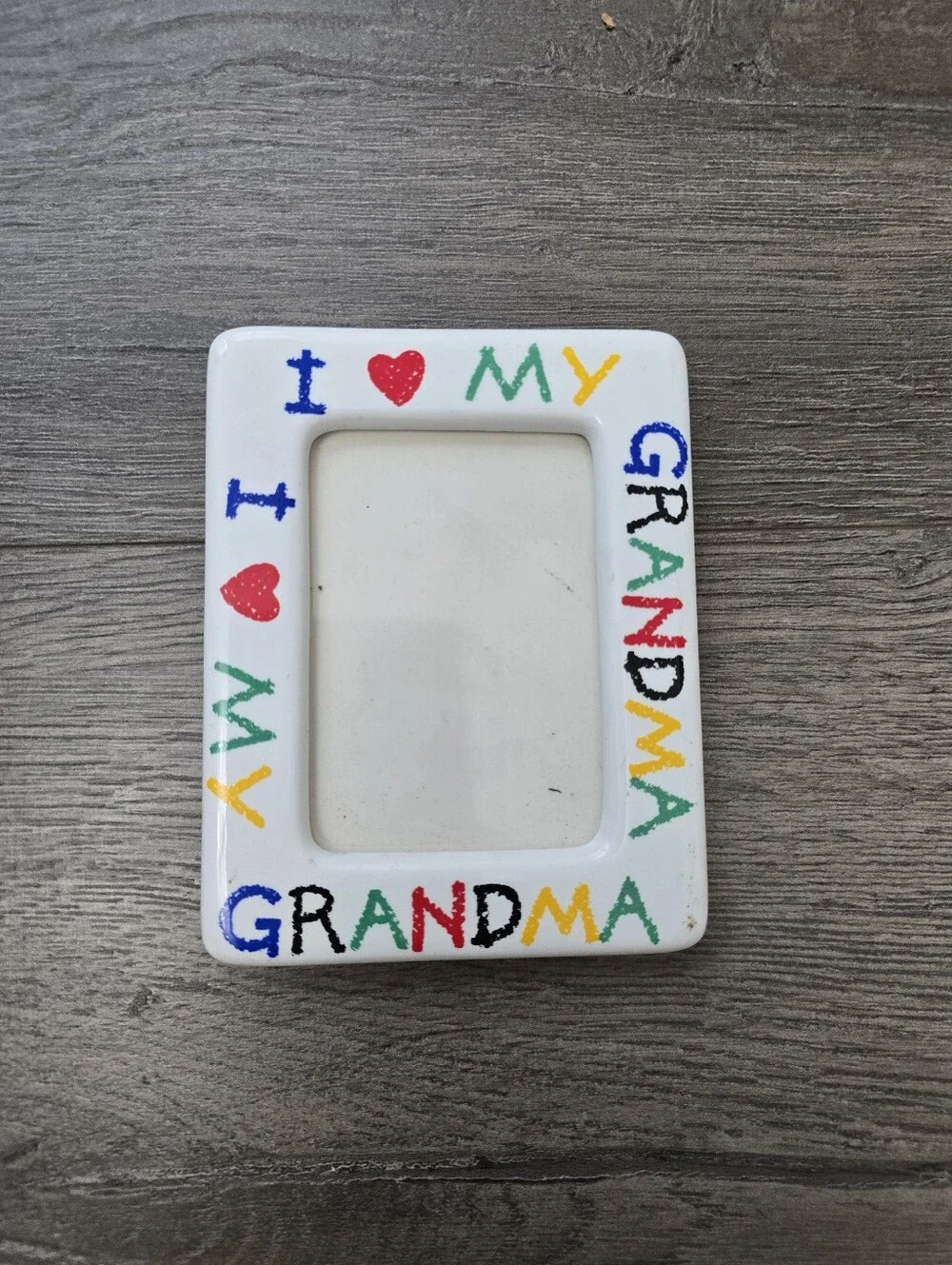 1990's Ceramic I Love My Grandma Picture Frame Or Magnet